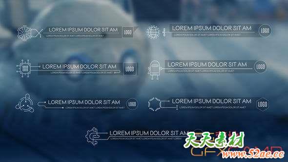 AE模板-科学风格人名字幕条动画 Science & Technology Lower Thirds Pack-天天素材网