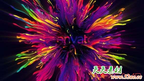 AE模板-彩色粒子拖尾扩散Logo动画 Colors Of Trails Logo Reveal-天天素材网