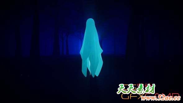 AE模板-幽灵惊悚Logo动画 Ghost Ident-天天素材网