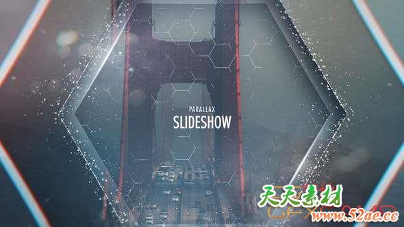 AE模板-空间感视差图片开场 Parallax Slideshow-天天素材网