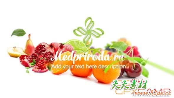 AE模板-水果蔬菜食物开场 Healthy Food Opener-天天素材网