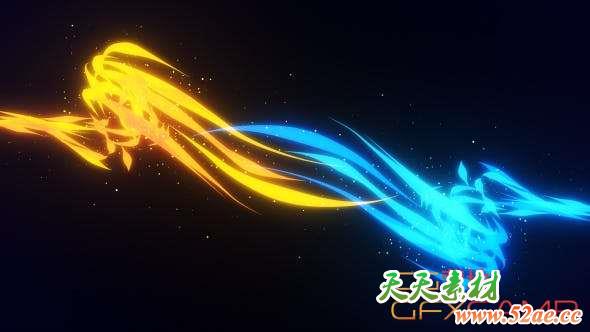 AE模板-光线拖尾Logo动画 Swirling Trail Logo Reveal-天天素材网