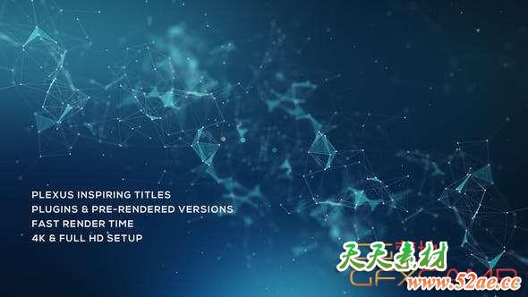 AE模板-点线背景文字标题宣传片头 Plexus Inspiring Titles-天天素材网