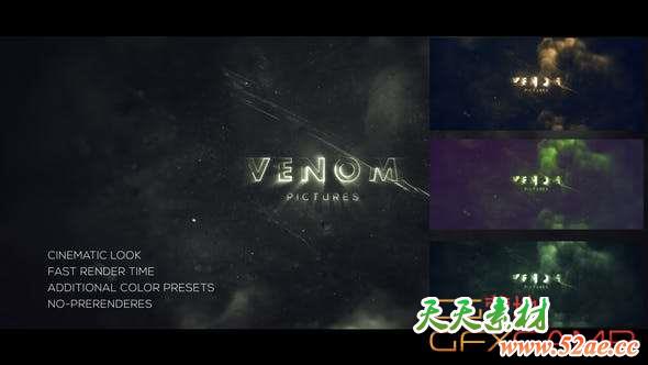 AE模板-迷幻Logo动画 Venom Logo Reveal-天天素材网