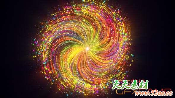 AE模板-粒子旋转拖尾Logo动画 Swirly Color Trails Logo Reveal-天天素材网