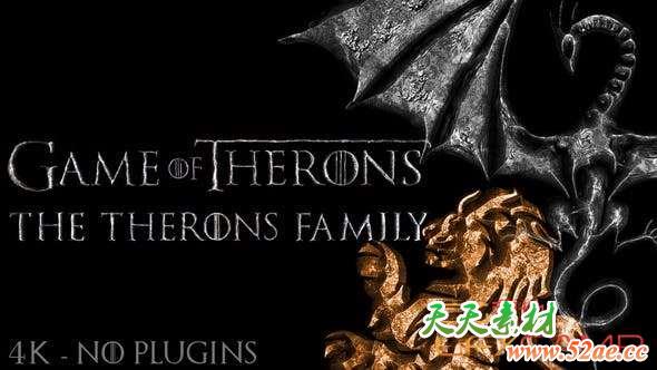 AE模板-史诗大气文字Logo动画 Game of Medieval Thrones Logo Title Reveal-天天素材网