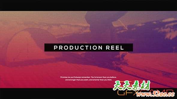 AE模板-体育视频包装宣传片头 Production Reel Glitch Promo-天天素材网