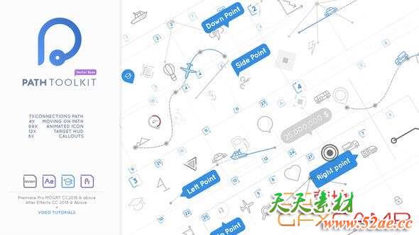 AE模板+PR预设-路径连线动画 Path Toolkit Diagram Chart Maker-天天素材网