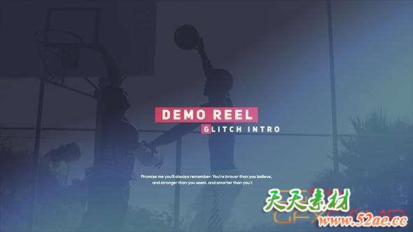 AE模板-信号损坏视频包装展示片头 Glitch Demo Reel-天天素材网