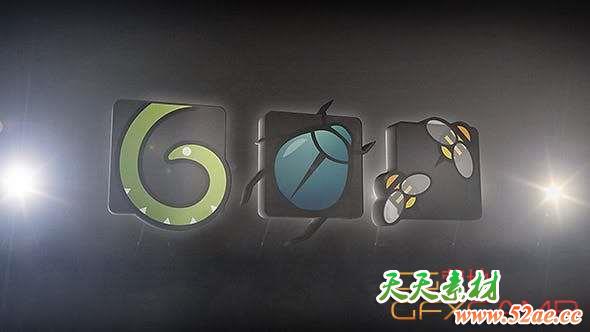 AE模板-大气灯光三维文字Logo动画 Cinematic Movie Lights – Logo Reveal-天天素材网