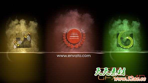 AE模板-烟雾爆炸Logo动画 Colorful Particles Logo Reveal-天天素材网