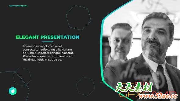 AE模板-时尚商务企业宣传展示包装 Clean Corporate Slides-天天素材网