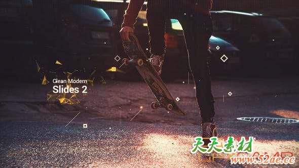 AE模板-简洁图形时尚幻灯片开场 Clean Modern Slides 2-天天素材网