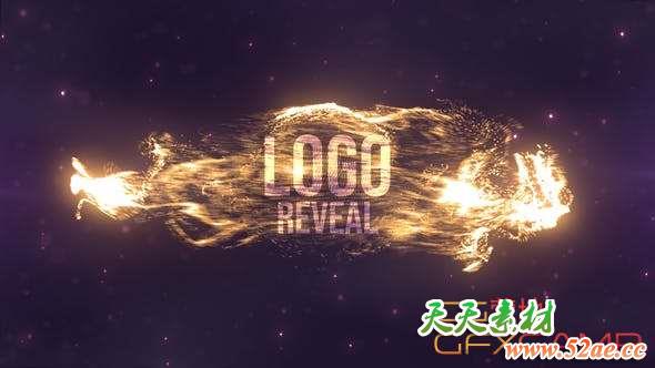 AE模板-粒子旋转环绕冲击Logo动画 Particles Swirls Reveal-天天素材网