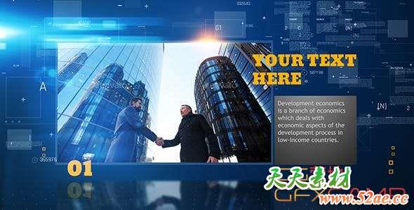 AE模板-现代商务科技感企业合作宣传片头 Modern Corporate Slideshow-天天素材网