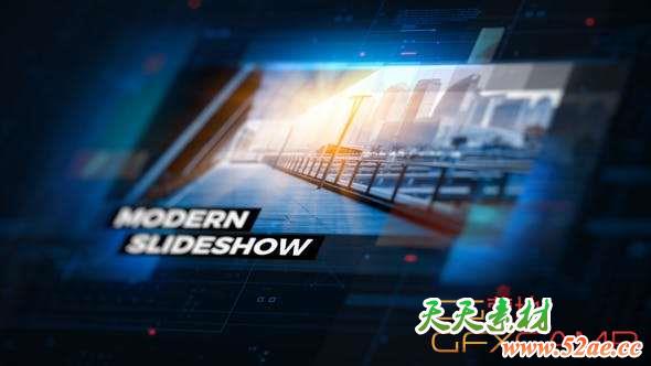 AE模板-科技感图片介绍片头 Digital Slideshow-天天素材网