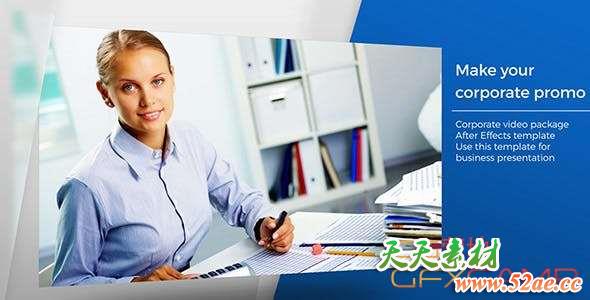 AE模板-简洁商务公司展示宣传片头 Clean Corporate Promo-天天素材网