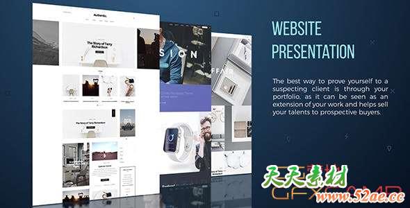 AE模板-简洁网站宣传展示动画 Website Presentation-天天素材网