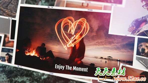 AE模板-美好回忆照片相册片头 Memories Collage-天天素材网