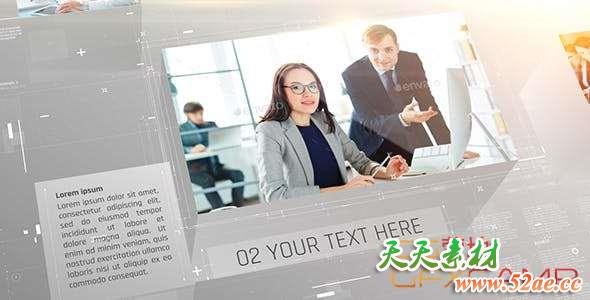 AE模板-简洁商务科技感企业宣传片头 Clean Business Promo-天天素材网