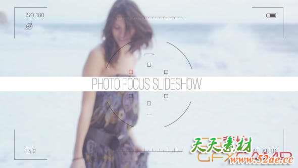 AE模板-相机聚焦UI拍摄视频照片相册片头 Photo Focus Frames Slideshow-天天素材网