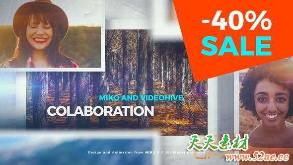 AE模板-简洁空间感照片相册片头 Clean and Simple Slideshow-天天素材网