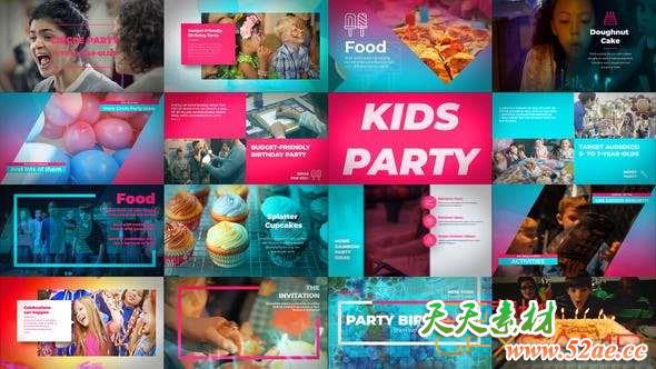 AE模板-小孩生日聚会展示片头 Kids Birthday Party-天天素材网