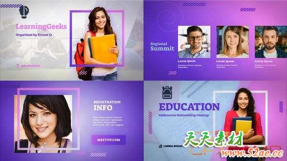 AE模板-教育学习宣传包装片头 Education Meetup – Educational Masterclass-天天素材网