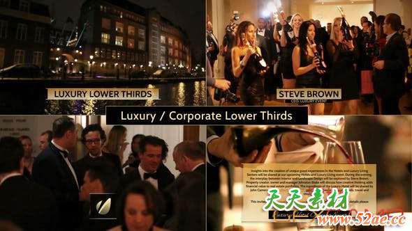 AE模板-奢华人名字幕条动画 Luxury Corporate – Lower Thirds Package-天天素材网