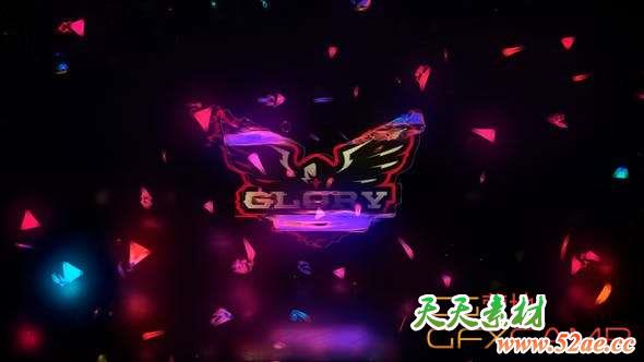 AE模板-能量信号损坏Logo动画 Glitch Logo Space-天天素材网