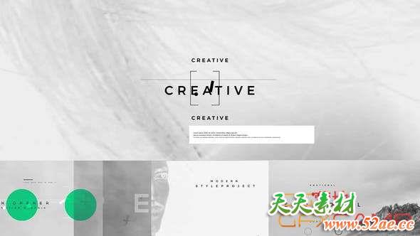 AE模板-创意时尚开场片头 Modern Opener-天天素材网