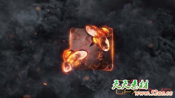 AE模板-爆炸火焰能量Logo动画 Epic Explosions Logo Reveal-天天素材网