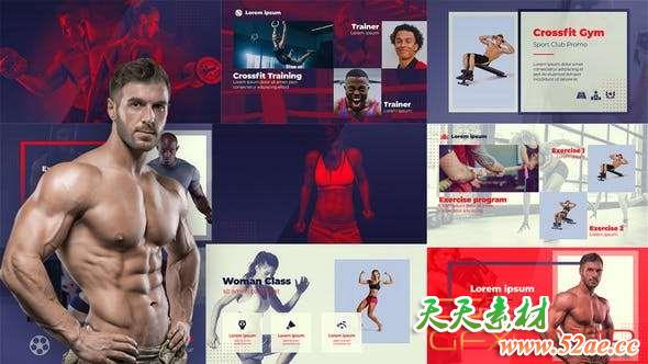 AE模板-健身运动包装宣传片头 Sport Club – Crossfit Fitness Gym-天天素材网