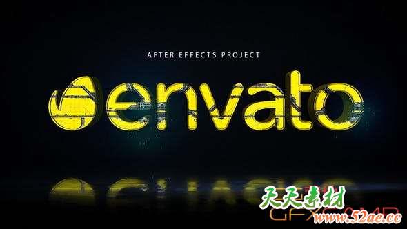 AE模板-信号损坏三维Logo动画 Cyber Glitch Logo-天天素材网