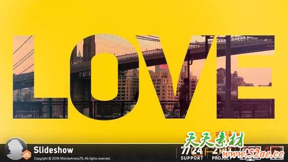 AE模板-简洁幻灯片视频开场 Slideshow-天天素材网