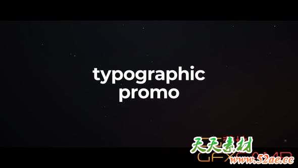 AE模板-黑白文字排版快闪片头 Stomp Typography-天天素材网