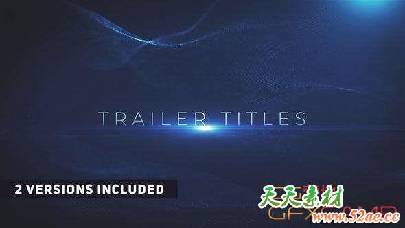AE模板-大气粒子背景文字宣传片头 Cinematic Trailer Titles-天天素材网