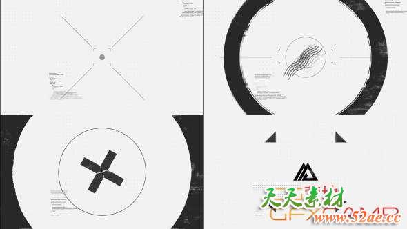 AE模板-创意黑白信号损坏Logo动画 Black White Glitch Logo-天天素材网