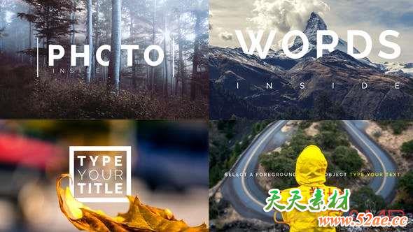 AE模板-图片分层文字宣传片头 Title Inside Photo-天天素材网