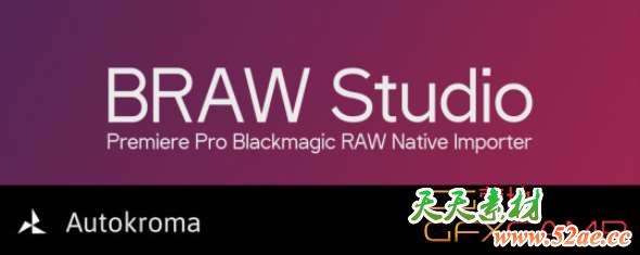 Blackmagic RAW素材导入PR插件 Aescripts BRAW Studio v1.3.1 for Premiere Pro Win破解版-天天素材网