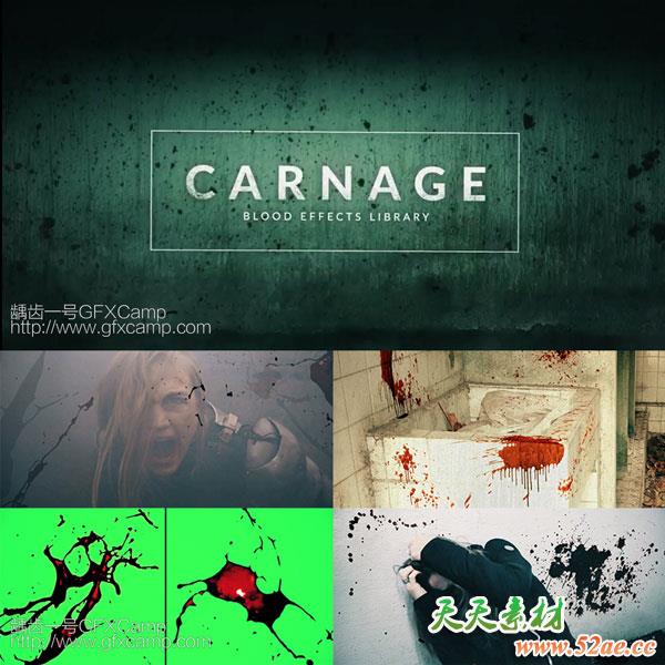 296组滴血喷血溅血绿幕特效合成4K视频素材296-Carnage-天天素材网