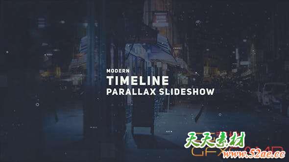 AE模板-现代科技感时间线视差图片开场 Parallax Timeline Slideshow-天天素材网