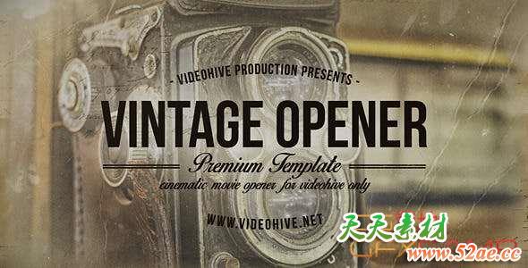 AE模板-复古牛皮纸遮罩回忆照片相册片头 Vintage Opener Two-天天素材网