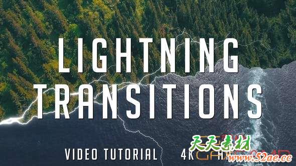 AE模板-闪电切割视频转场 Lightning Transitions Pack-天天素材网