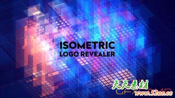 AE模板-三维科技感等距Logo动画 Isometric Logo Revealer 2-天天素材网