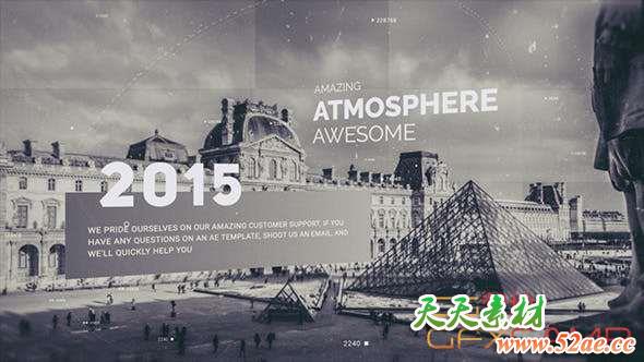 AE模板-历史时间线视差图片开场 History Slideshow-天天素材网