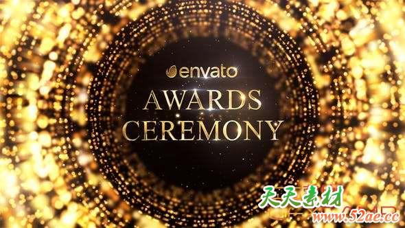 AE模板-环形梦幻粒子背景颁奖典礼晚会包装片头 Awards-天天素材网