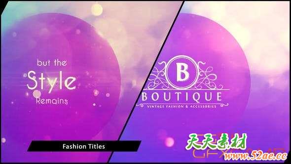 AE模板-时尚梦幻虚焦背景文字标题动画 Glamour Titles-天天素材网