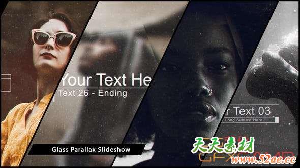 AE模板-污迹视差图片开场 Glass Parallax Slideshow-天天素材网