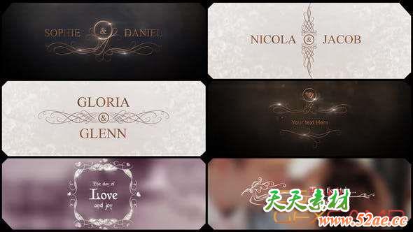 AE模板-高贵奢华婚礼文字标题动画 Glamour Wedding Titles-天天素材网